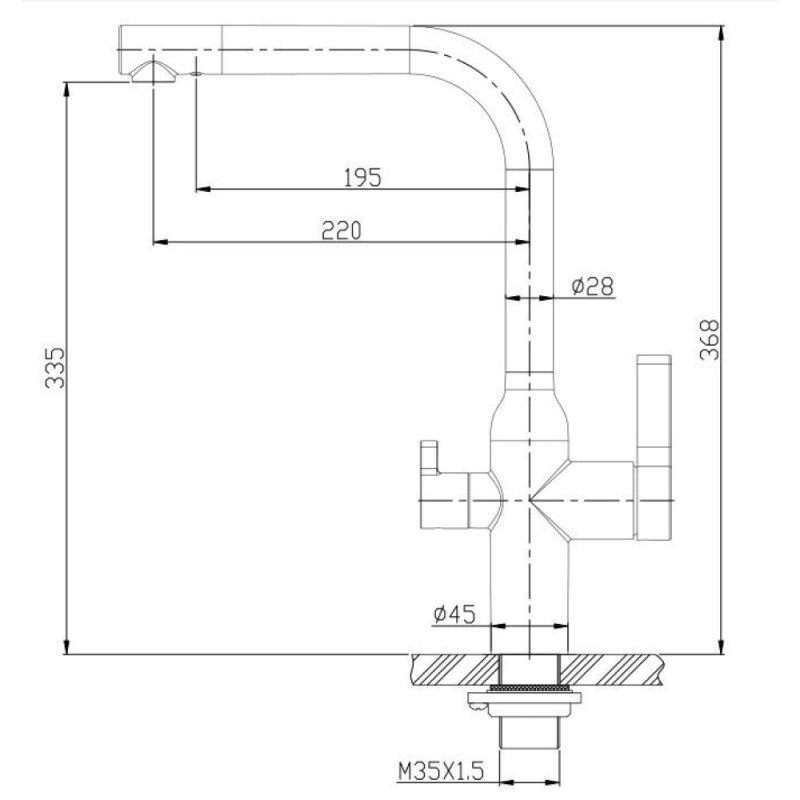 Смеситель для кухонной мойки BelBagno BB-LAM57-IN с подключением к фильтру, цвет сатин