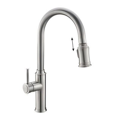 Смеситель для кухонной мойки BelBagno BB-LAM58-IN, с вытяжным изливом, двухрежимный, цвет сатин
