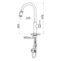 Смеситель для кухонной мойки BelBagno BB-LAM58-IN, с вытяжным изливом, двухрежимный, цвет сатин