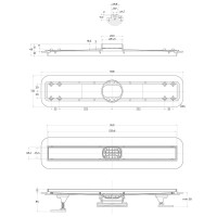 Дренажный канал BelBagno Luce BB-LD-LUCE-60-CR, 60 см, с решеткой под плитку, цвет хром