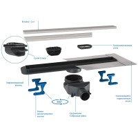 Дренажный канал BelBagno Luce BB-LD-LUCE-60-CR, 60 см, с решеткой под плитку, цвет хром
