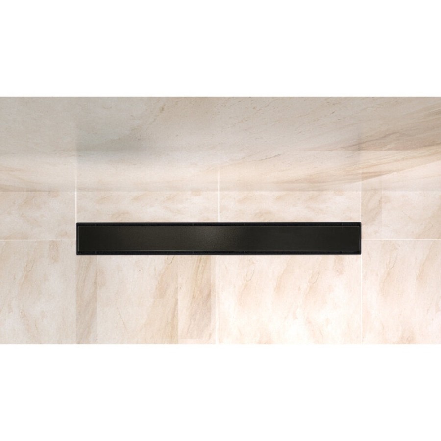 Дренажный канал BelBagno Luce BB-LD-LUCE-60-NERO, 60 см, с решеткой под плитку, цвет черный матовый