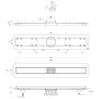 Дренажный канал BelBagno Luce BB-LD-LUCE-70-CR, 70 см, с решеткой под плитку, цвет хром