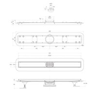 Дренажный канал BelBagno Luce BB-LD-LUCE-70-NERO, 70 см, с решеткой под плитку, цвет черный матовый