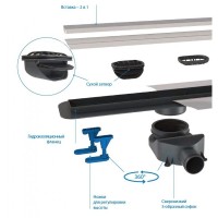 Дренажный канал BelBagno Luce BB-LD-LUCE-70-NERO, 70 см, с решеткой под плитку, цвет черный матовый