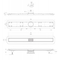 Дренажный канал BelBagno Luce BB-LD-LUCE-80-NERO, 80 см, с решеткой под плитку, цвет черный матовый