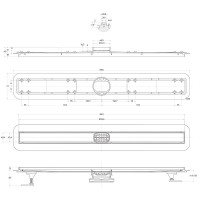Дренажный канал BelBagno Luce BB-LD-LUCE-90-BIANCO, 90 см, с решеткой под плитку, цвет белый матовый