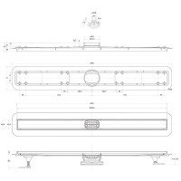 Дренажный канал BelBagno Luce BB-LD-LUCE-90-CR, 90 см, с решеткой под плитку, цвет хром