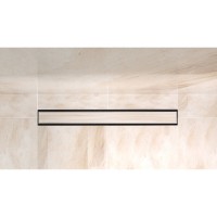 Дренажный канал BelBagno Luce BB-LD-LUCE-90-NERO, 90 см, с решеткой под плитку, цвет черный матовый