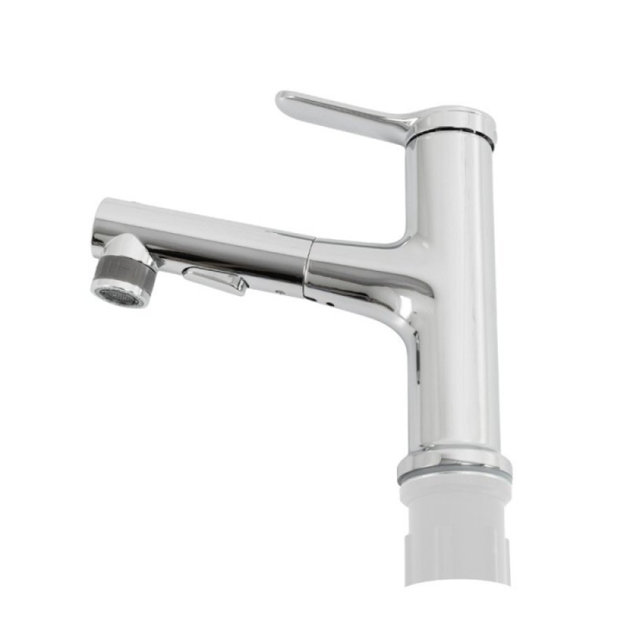 Смеситель для раковины BelBagno BB-LVMD-CRM-W0, с выдвижным изливом, цвет хром