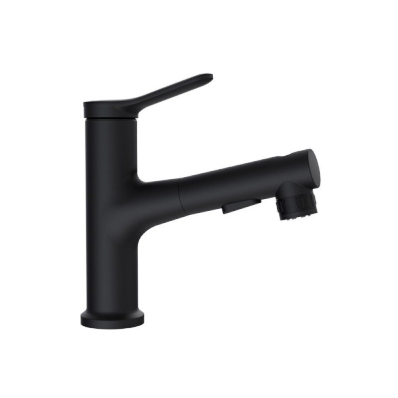 Смеситель для раковины BelBagno BB-LVMD-NERO-W0, с выдвижным изливом, цвет черный матовый