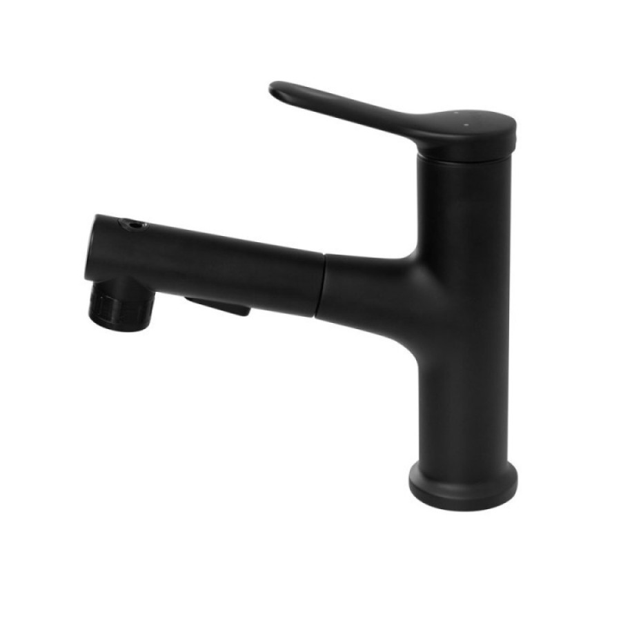 Смеситель для раковины BelBagno BB-LVMD-NERO-W0, с выдвижным изливом, цвет черный матовый