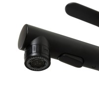 Смеситель для раковины BelBagno BB-LVMD-NERO-W0, с выдвижным изливом, цвет черный матовый
