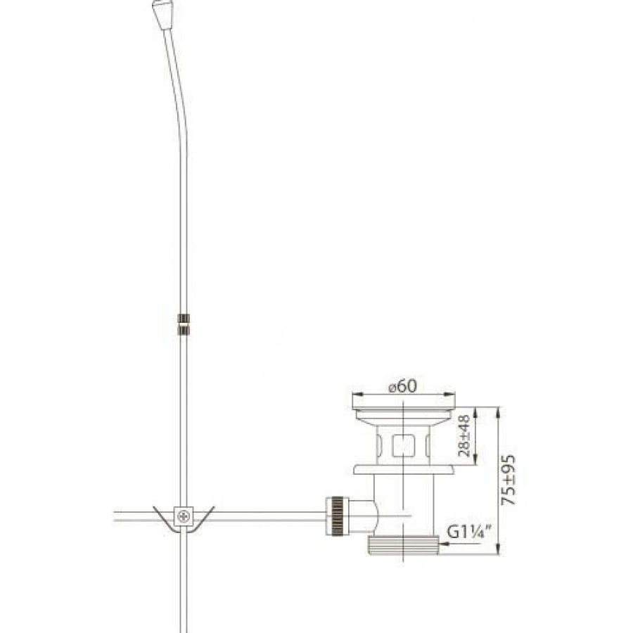 Донный клапан BelBagno BB-PC-42-CRM, с переливом, хром