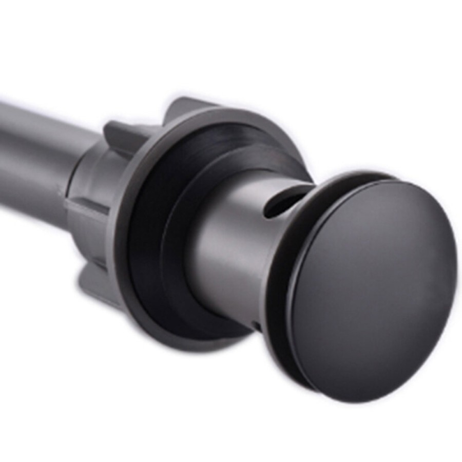Донный клапан BelBagno, с переливом, черный матовый, BB-PCU-03-NERO