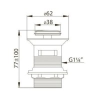 Донный клапан BelBagno BB-PCU-06-CRM, с переливом, хром
