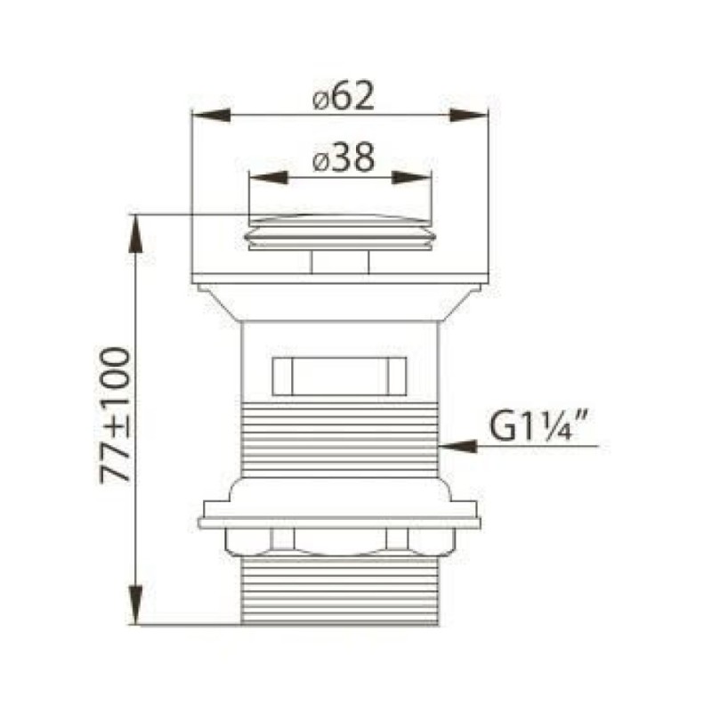 Донный клапан BelBagno BB-PCU-06-CRM, с переливом, хром