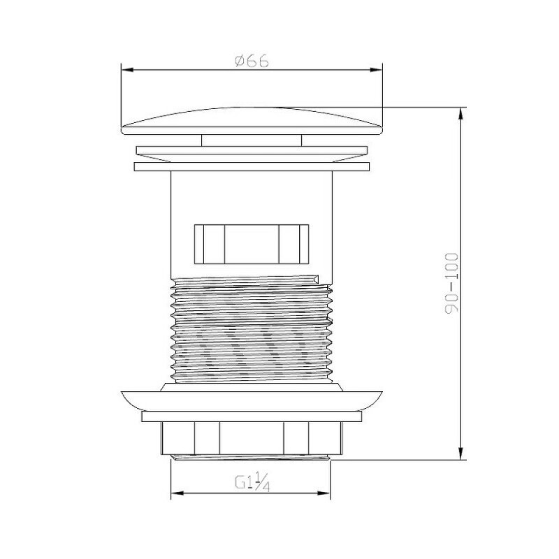 Донный клапан BelBagno для раковины, с переливом, клик-клак, цвет хром, BB-SAT-CRM