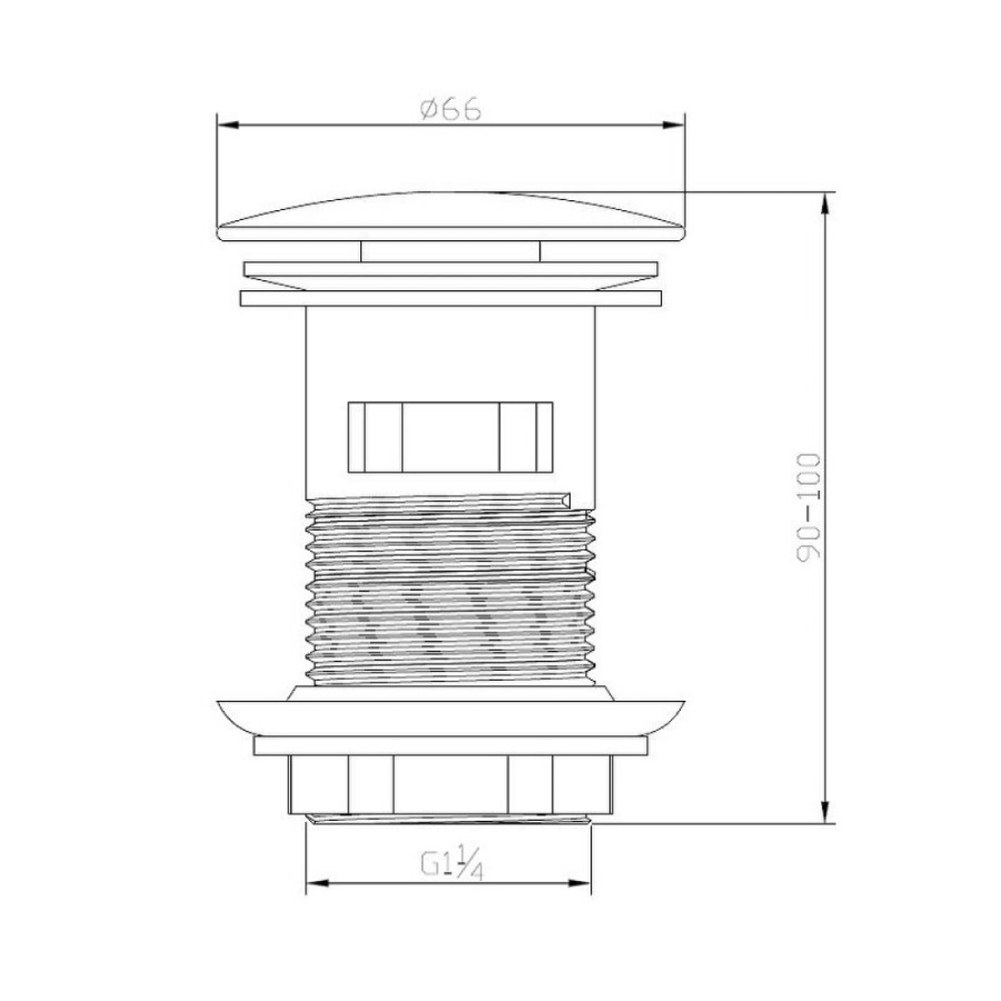 Донный клапан BelBagno для раковины, с переливом, клик-клак, цвет хром, BB-SAT-CRM
