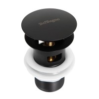 Донный клапан BelBagno, с переливом, черный матовый, BB-SAT-NERO