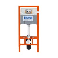 Инсталляция BelBagno для подвесного унитаза BB001-120, клавиша белая BB014-SR-BIANCO