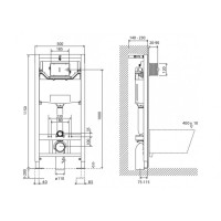 Инсталляция BelBagno для подвесного унитаза BB001-120, клавиша белая BB014-SR-BIANCO