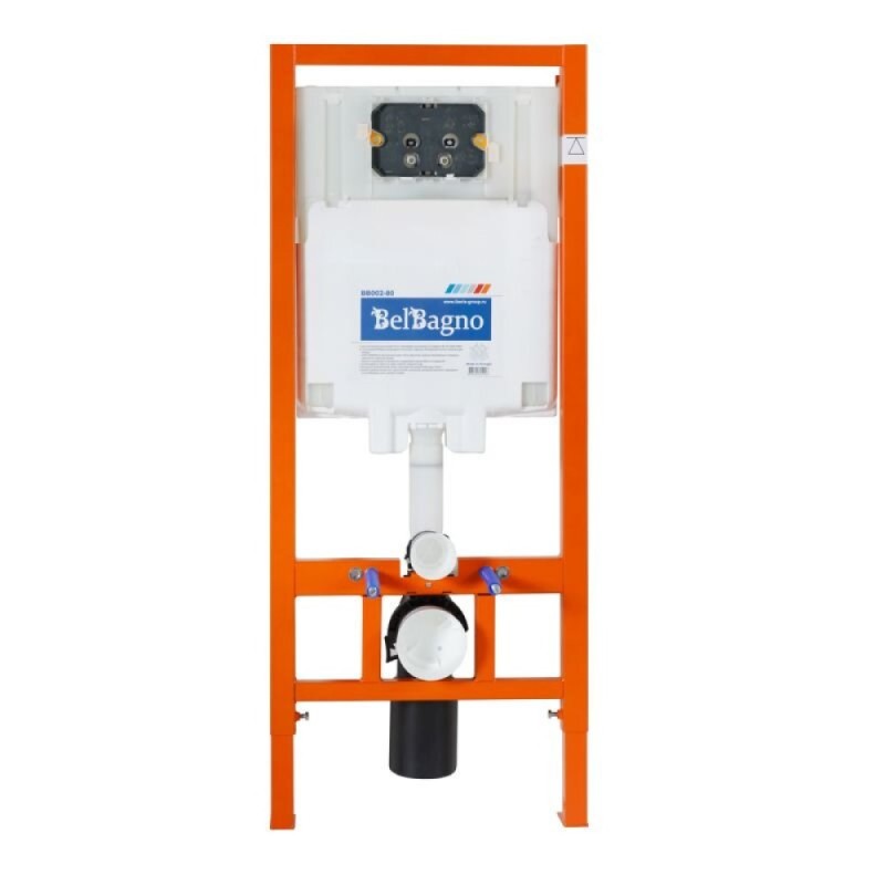 Инсталляция BelBagno для подвесного унитаза BB002-80, клавиша белая BB009-MR-BIANCO