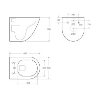 Инсталляция BelBagno с безободковым унитазом BelBagno Amanda-Tor, сиденье ультратонкое SLIM, BB002-80/BB051CH-TOR-FC/BB2011SC