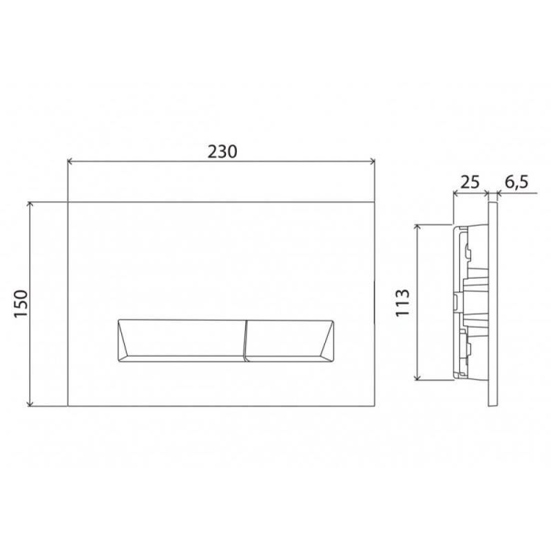 Кнопка смыва BelBagno Marmi BB011-MR-CHROME.M, хром матовый