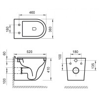 Биде BelBagno Senso-R BB017BH подвесное