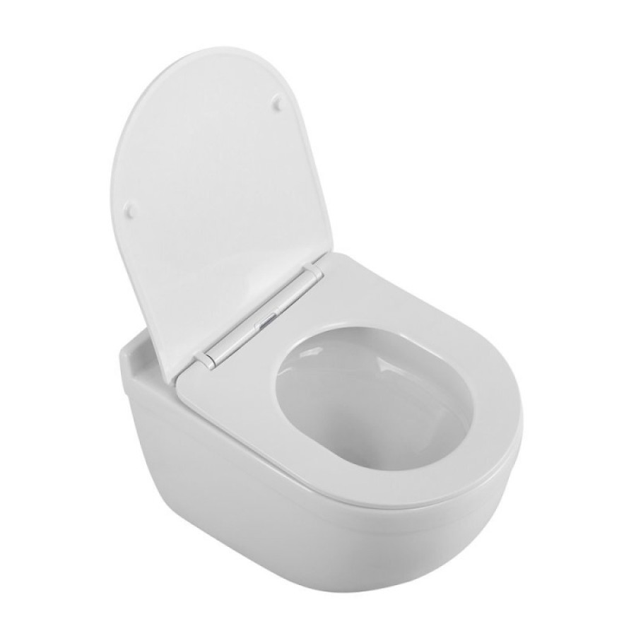 Подвесной унитаз BelBagno Tornado Senso-Tor BB017CH-TOR/SC, безободковый, сиденье микролифт, белый