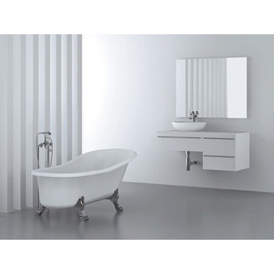 Ванна акриловая BelBagno, BB01BAFS-CRM, львиные лапы хром
