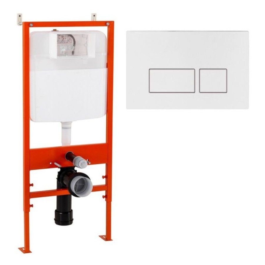 Инсталляция BelBagno для подвесного унитаза BB026, клавиша белая BB042BL