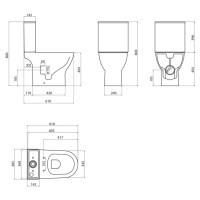 Напольный унитаз BelBagno LOUNGE, безободковый, сиденье soft close, белый, BB045/051T/BB045CPR/SC