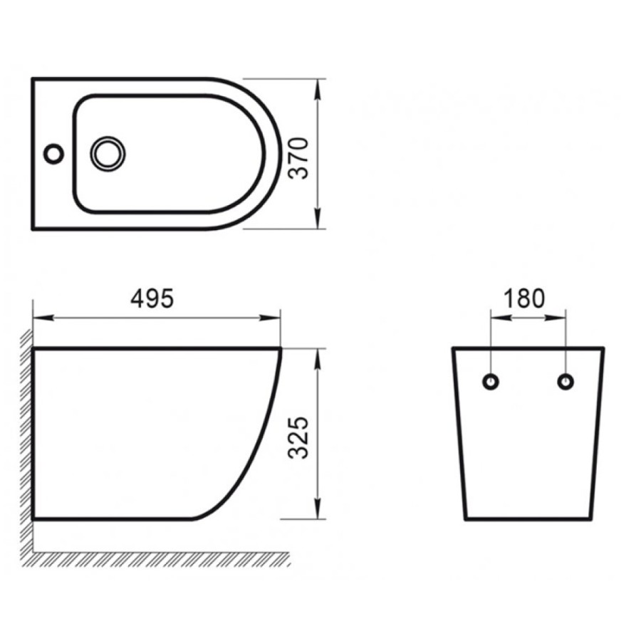 Биде подвесное BelBagno SFERA-R, с крепежом BB046BH