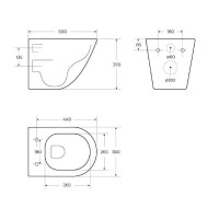 Унитаз подвесной безободковый со смывом Tornado BelBagno Sfera-TOR BB046CH-TOR