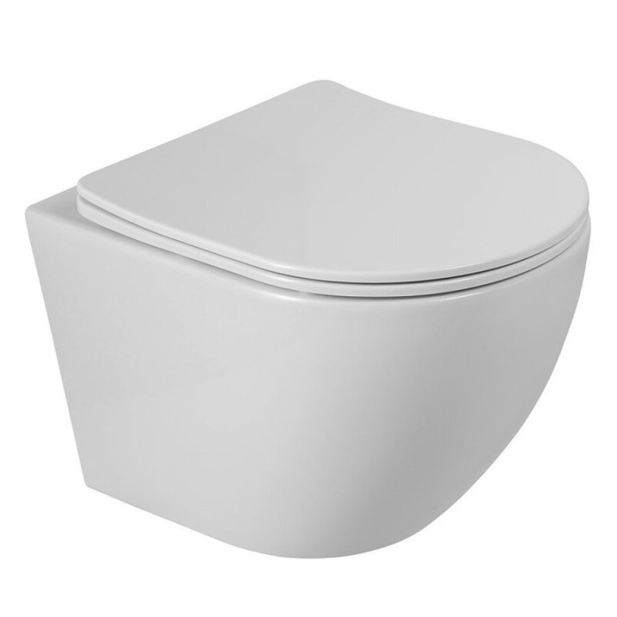 Унитаз подвесной BelBagno Sfera-TOR BB046CH-TOR/SC безободковый, смыв Tornado, сиденье микролифт, белый