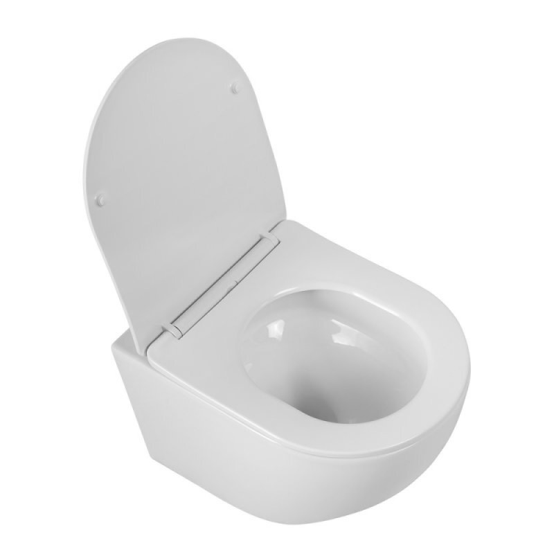 Унитаз подвесной BelBagno Sfera-TOR BB046CH-TOR/SC безободковый, смыв Tornado, сиденье микролифт, белый