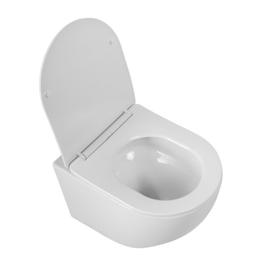 Унитаз подвесной BelBagno Sfera-TOR BB046CH-TOR/SC безободковый, смыв Tornado, сиденье микролифт, белый