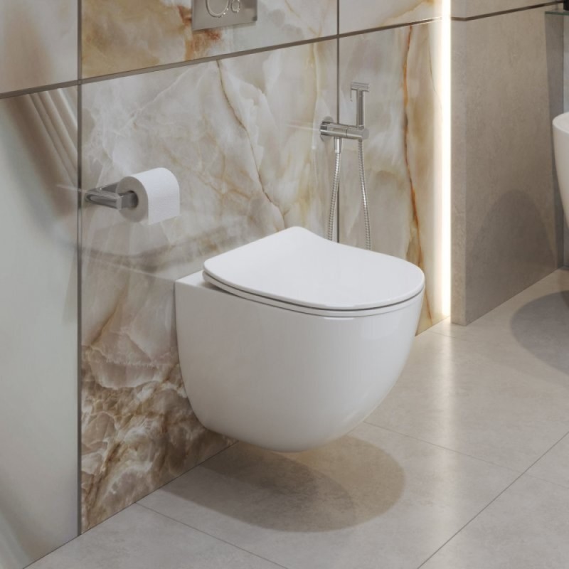 Подвесной унитаз BelBagno Amanda-Tor безободковый, смыв Tornado, белый, BB051CH-TOR-FC