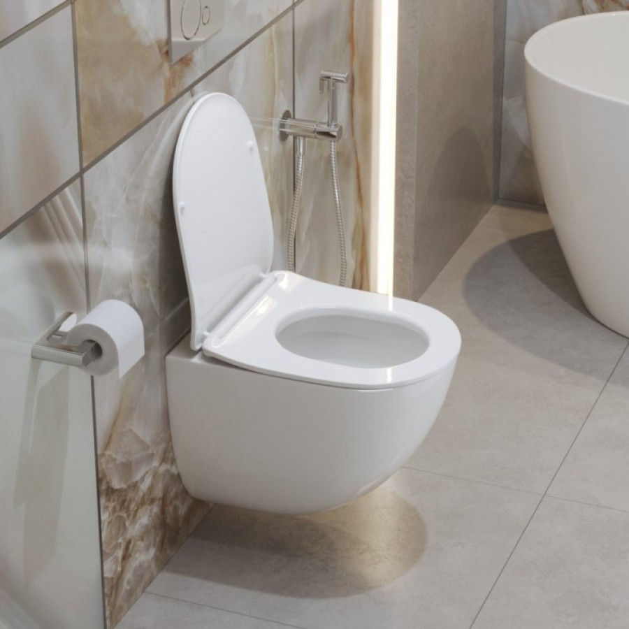 Подвесной унитаз BelBagno Amanda-Tor безободковый, смыв Tornado, белый, BB051CH-TOR-FC