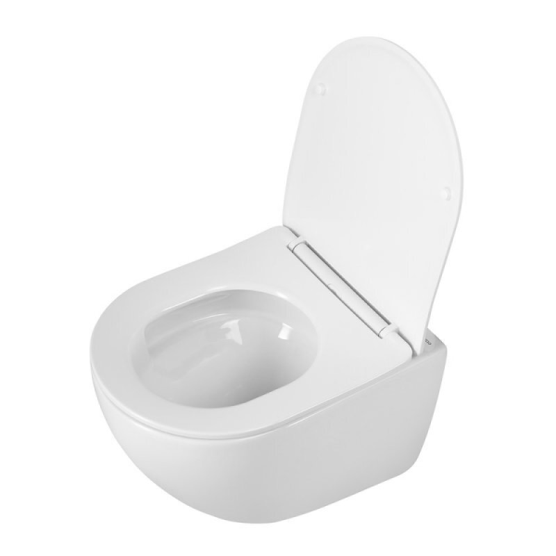 Подвесной унитаз BelBagno Amanda-Tor BB051CH-TOR-FC/SC, безободковый, смыв Tornado, сиденье микролифт, белый
