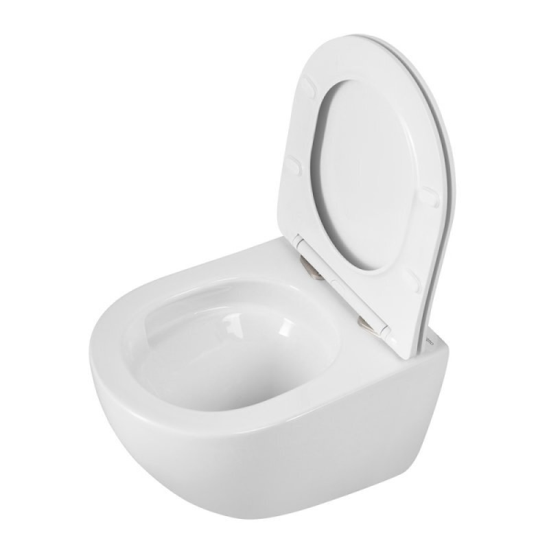 Подвесной унитаз BelBagno Amanda-Tor BB051CH-TOR-FC/SC, безободковый, смыв Tornado, сиденье микролифт, белый