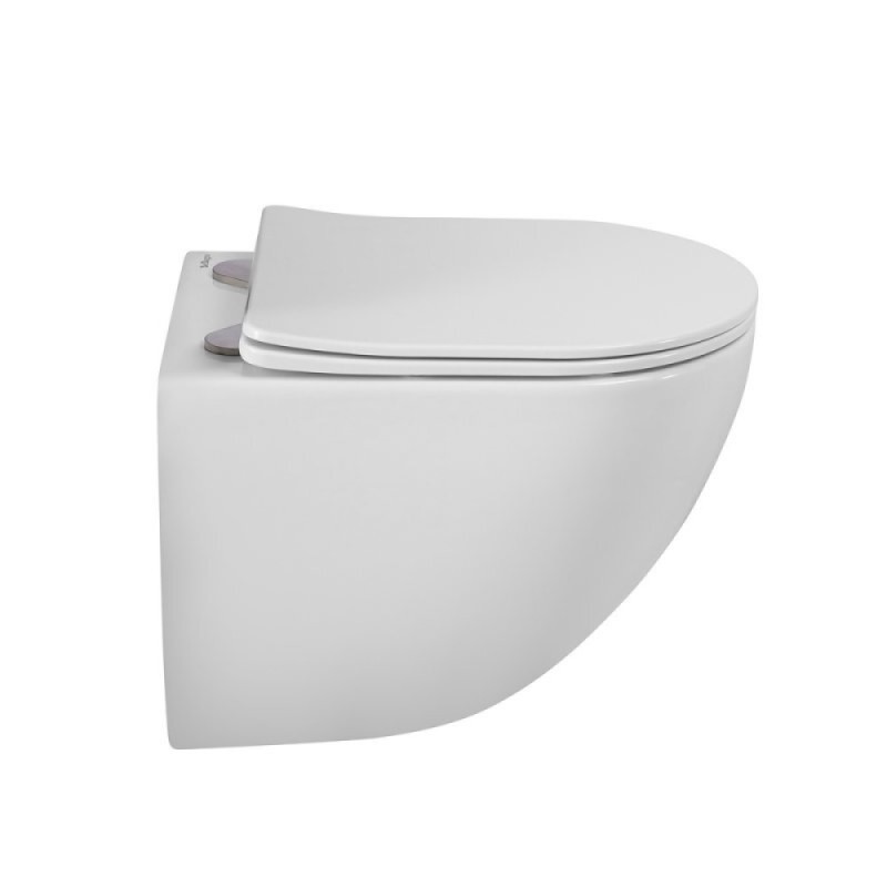 Подвесной унитаз BelBagno Amanda-Tor BB051CH-TOR-FC/SC, безободковый, смыв Tornado, сиденье микролифт, белый