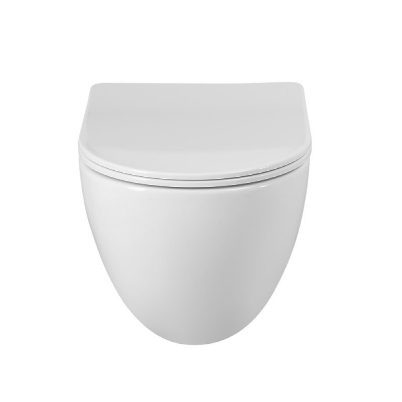 Подвесной унитаз BelBagno Amanda-Tor BB051CH-TOR-FC/SC, безободковый, смыв Tornado, сиденье микролифт, белый