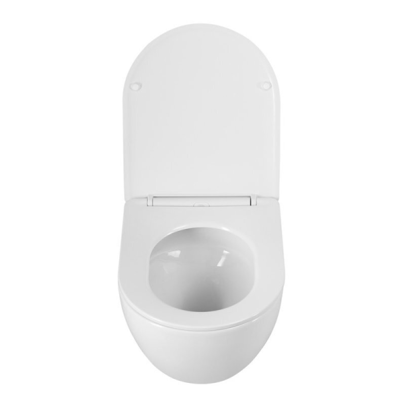 Подвесной унитаз BelBagno Amanda-Tor BB051CH-TOR-FC/SC, безободковый, смыв Tornado, сиденье микролифт, белый