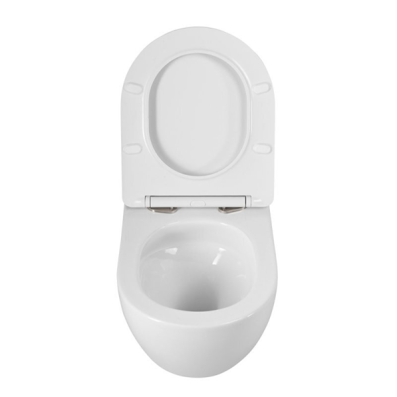 Подвесной унитаз BelBagno Amanda-Tor BB051CH-TOR-FC/SC, безободковый, смыв Tornado, сиденье микролифт, белый