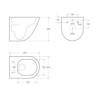 Подвесной унитаз BelBagno Amanda-Tor BB051CH-TOR-FC/SC, безободковый, смыв Tornado, сиденье микролифт, белый