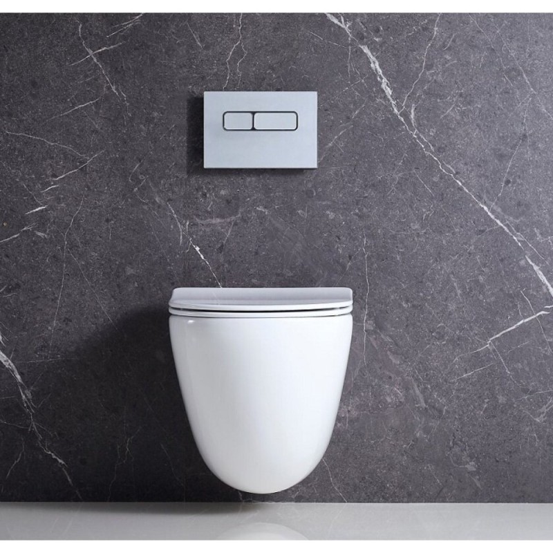Подвесной безободковый унитаз BelBagno Amanda BB051CHR, белый