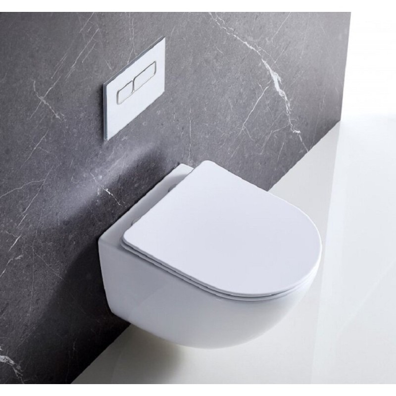 Подвесной безободковый унитаз BelBagno Amanda BB051CHR, белый
